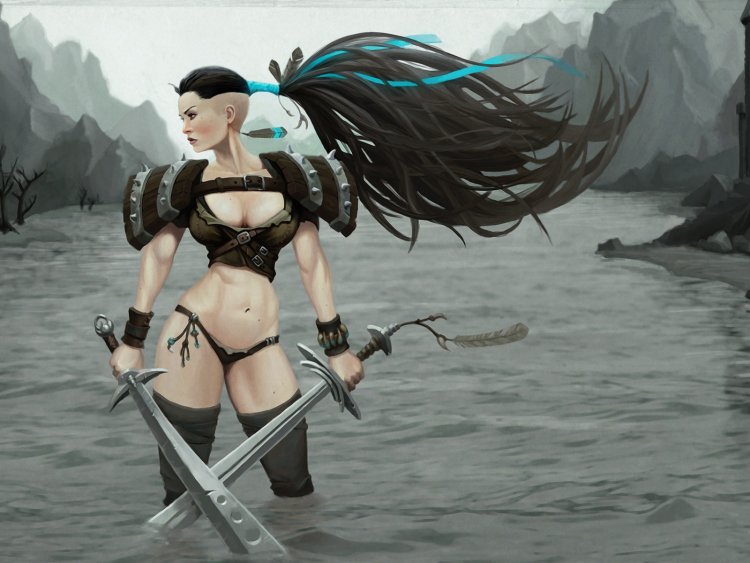Naked warriors of fantasy