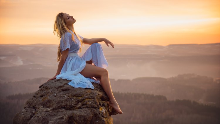 Girl on a rock
