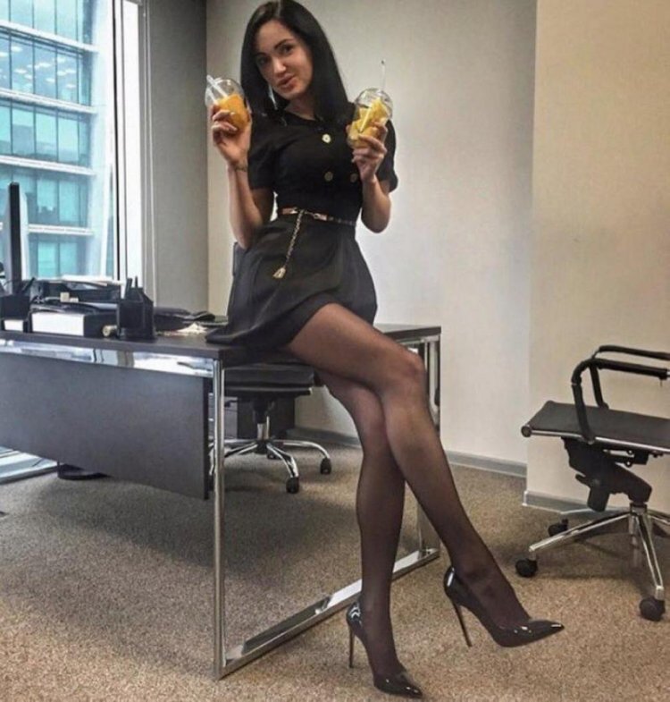 Girl Brunette in the office