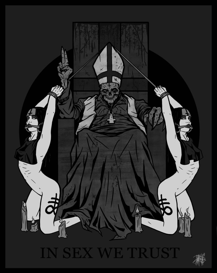 Dark Jesus Satanic engraving