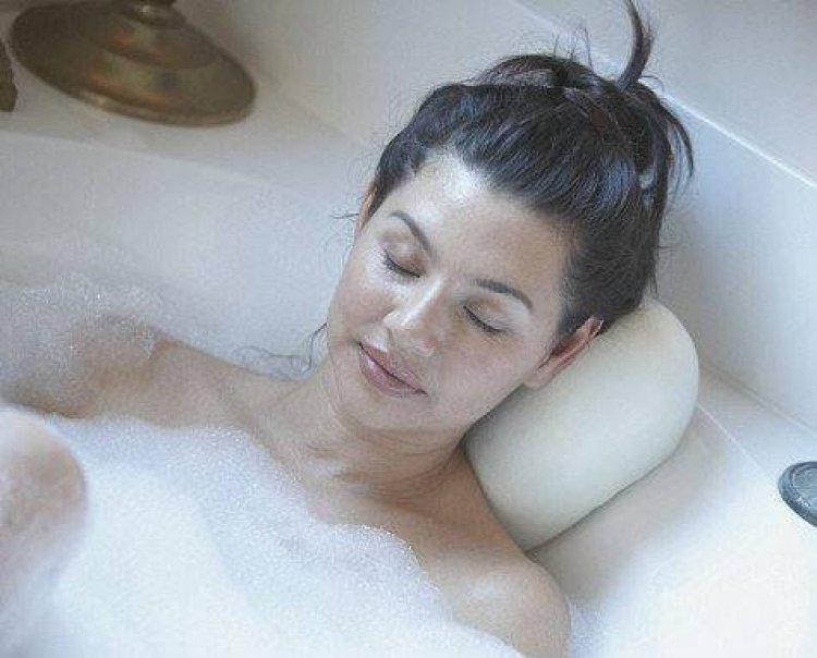 Bathing in adult bathroom