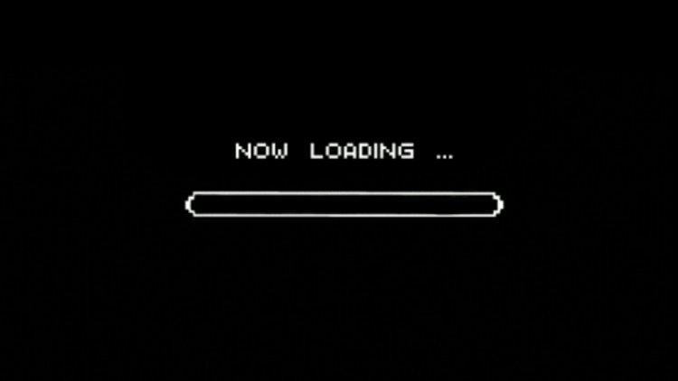 Loading on a black background