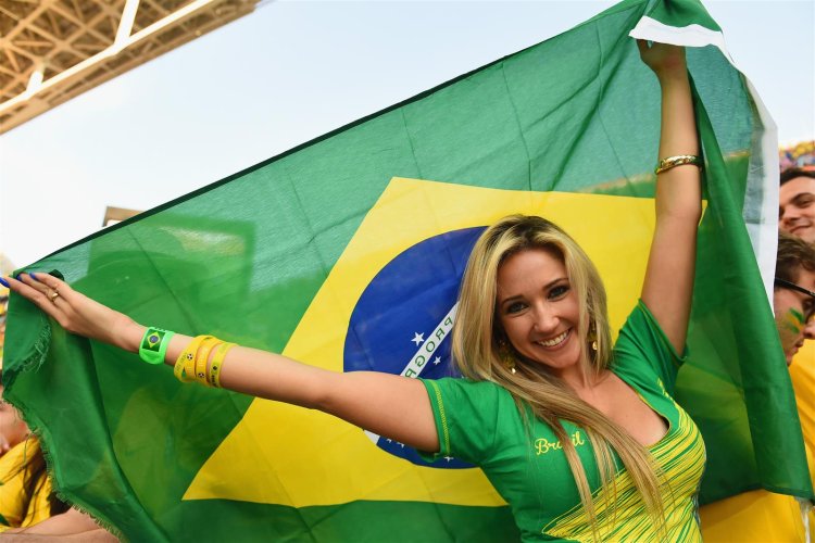 Brazilian national team fans at the 2014 World Cup