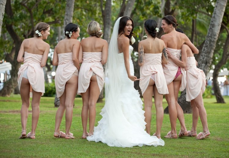 Funny girlfriends of the bride