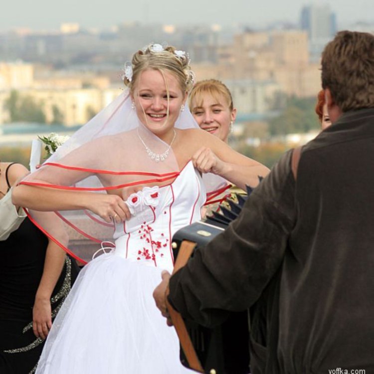 The bride is visible