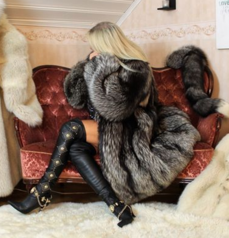 Fur Coat Silver Fox Boa