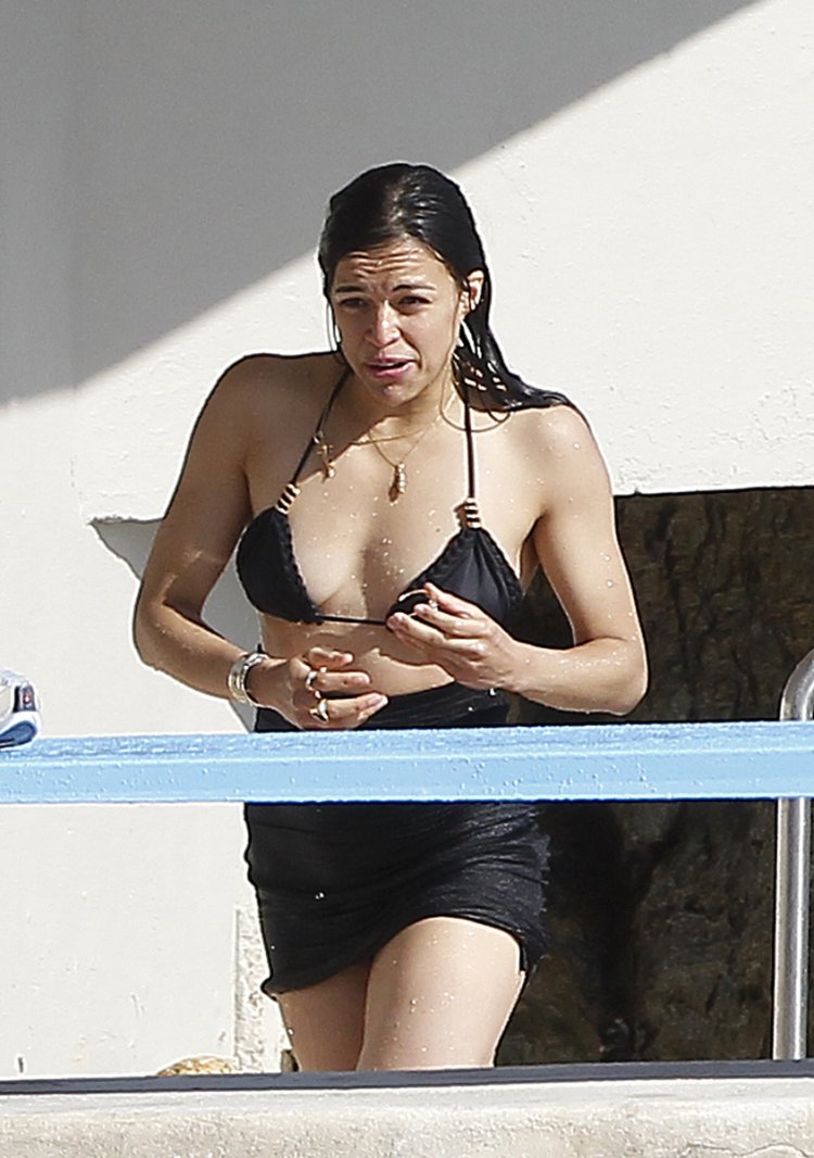 Michelle Rodriguez lit up