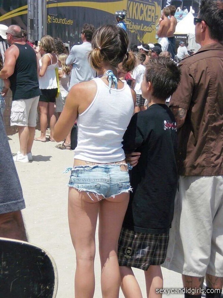 Dressed women with naked bottom