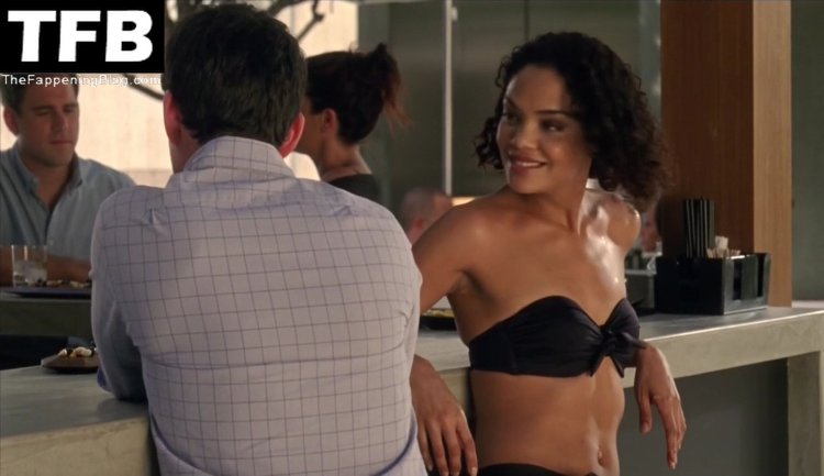 Tessa Thompson in shorts
