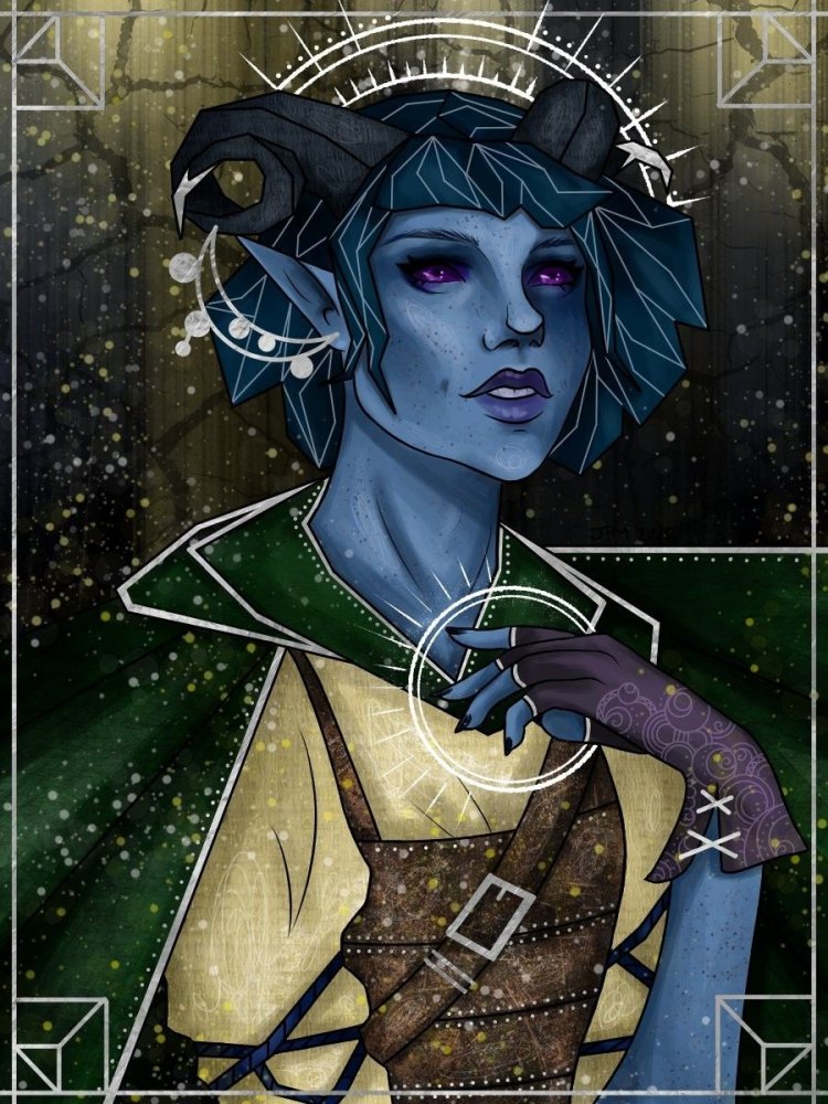 Tifling with blue hair