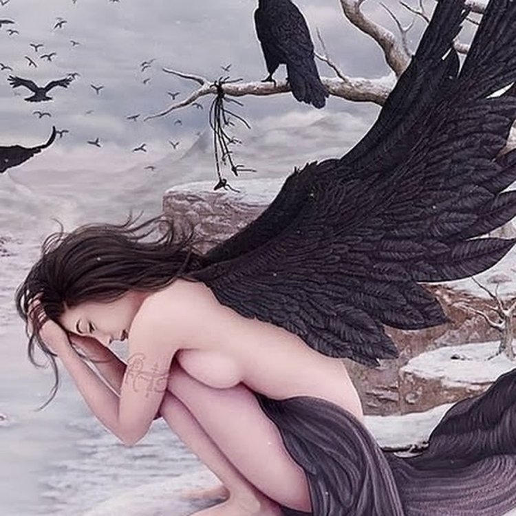 Girl with poultry wings