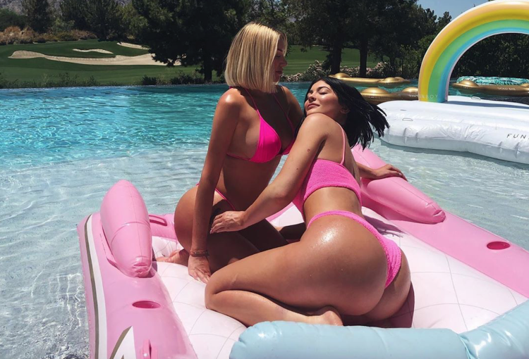 Kylie Jenner in a swimsuit by the pool