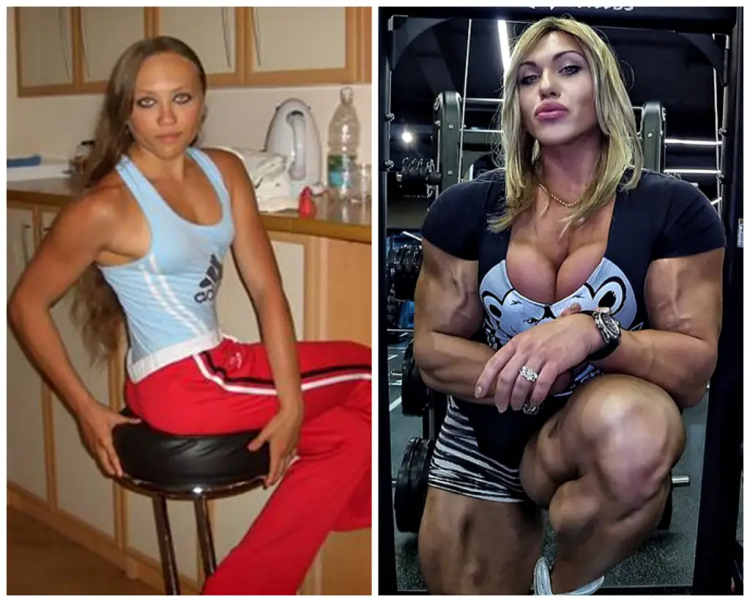 Bodybuilder Natalya Kuznetsova before and after