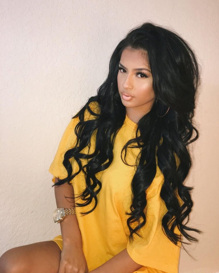 Bad Girl's long hair laying