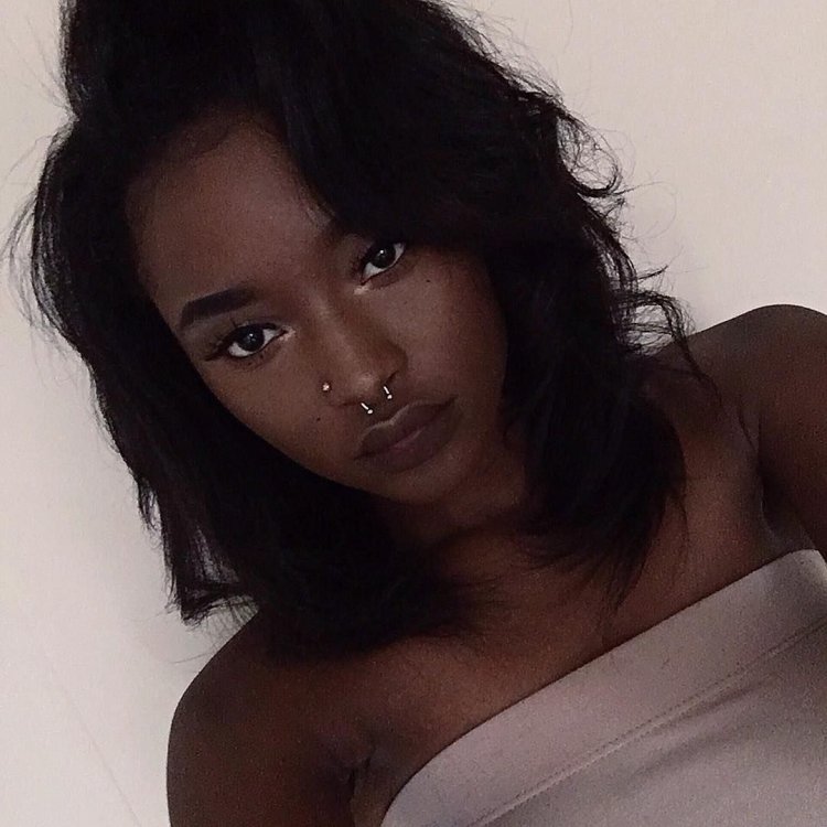 Dark Bob Hair with Dark Skin