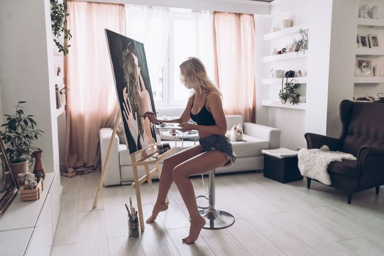 Girl with easel
