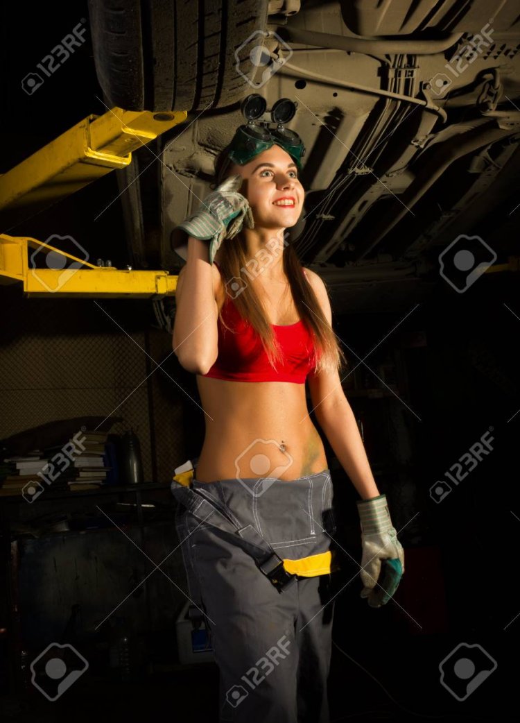Girl mechanic photo shoot