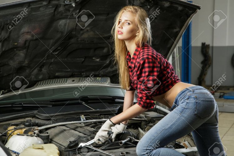 Blonde in car service