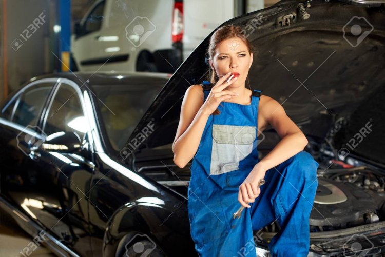 A woman in a car service