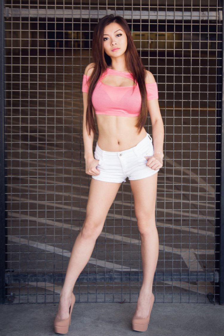 Vicki Li in a swimsuit