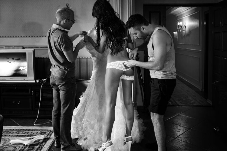 Bride with another man