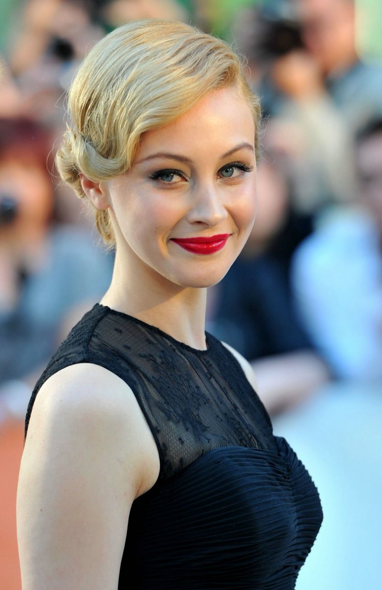 Sarah Gadon with a short haircut