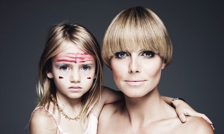 Model Klum Model Heidi with daughter