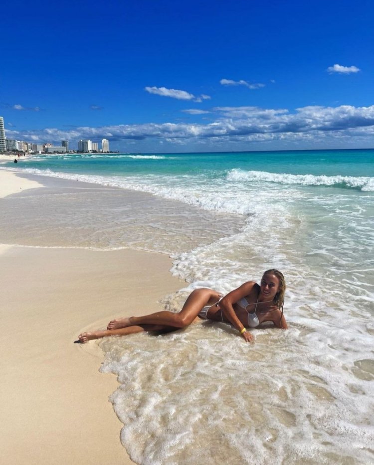 Anastasia Potapova in a swimsuit