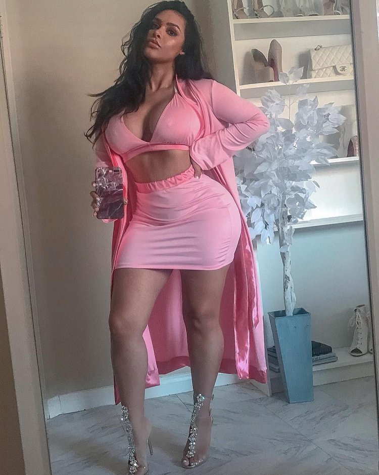 Forella Castaneda in a dress
