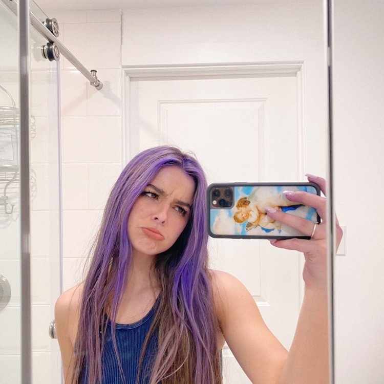 Edison Rey with purple hair