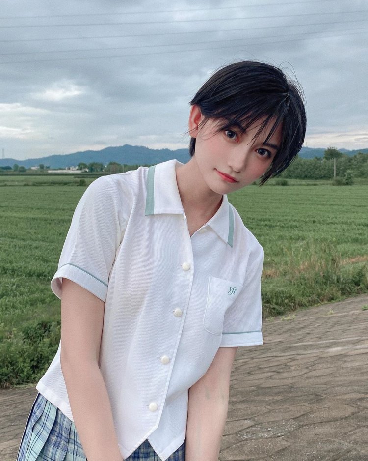 Short girl with short hair