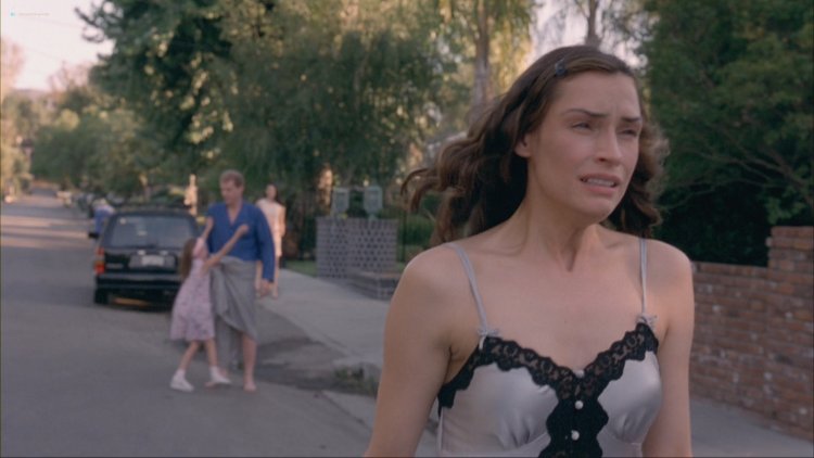 Actress Famke Janssen legs