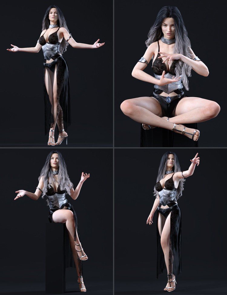 The dynamic pose of the girl