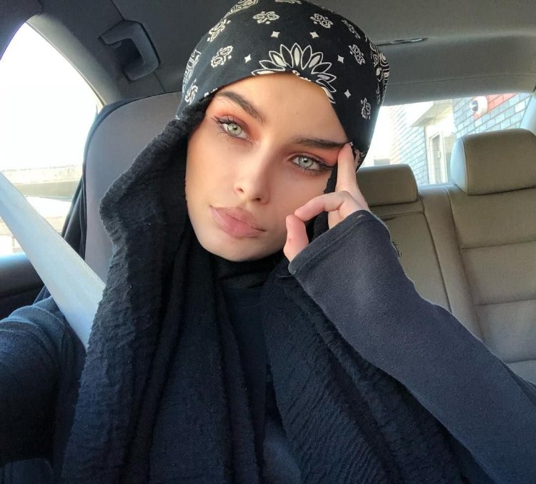 Girls in a hijab and caps
