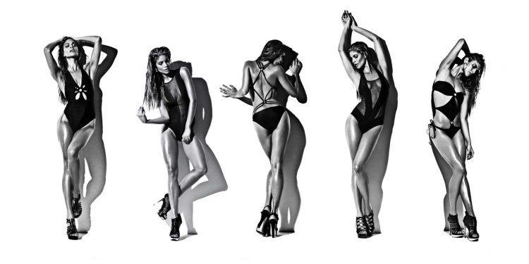 Pose for a photo shoot standing