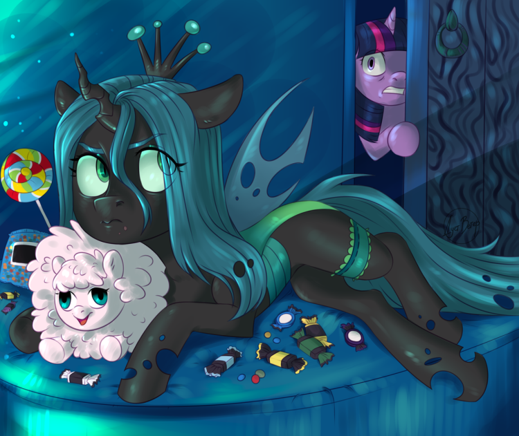 Queen Chrysalis and Twilight Sparkle