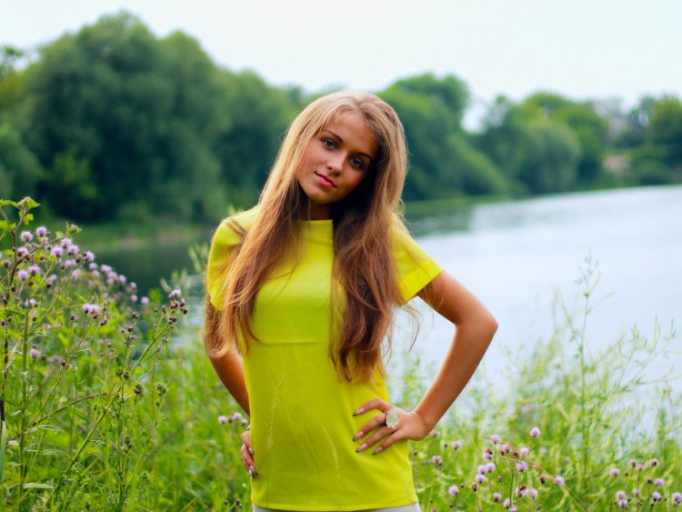 Beautiful girls in nature