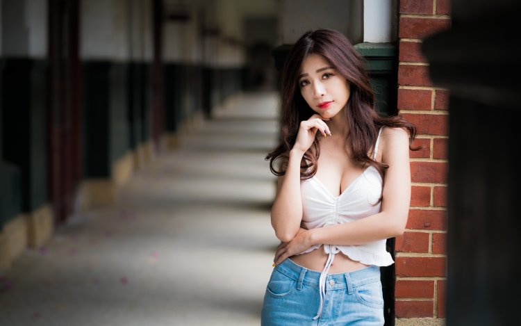 Beautiful Asian women on the street