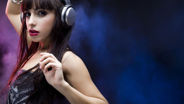 Girl in headphones