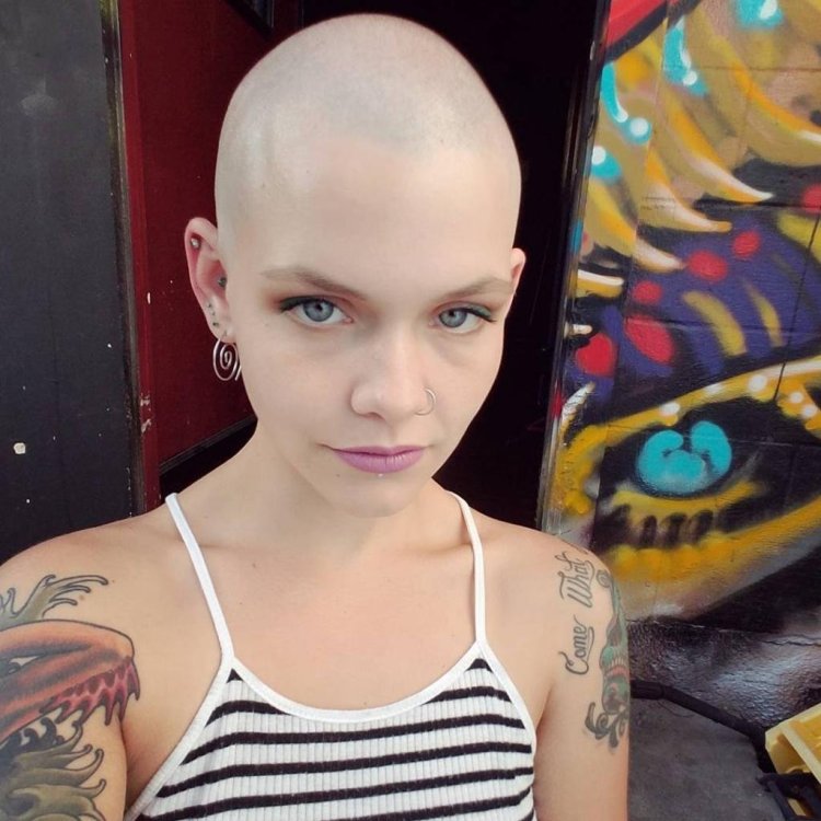 Doll with a shaved head