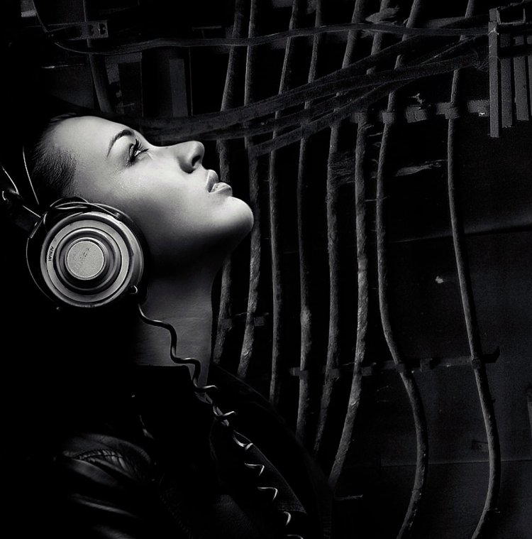 Girl in headphones