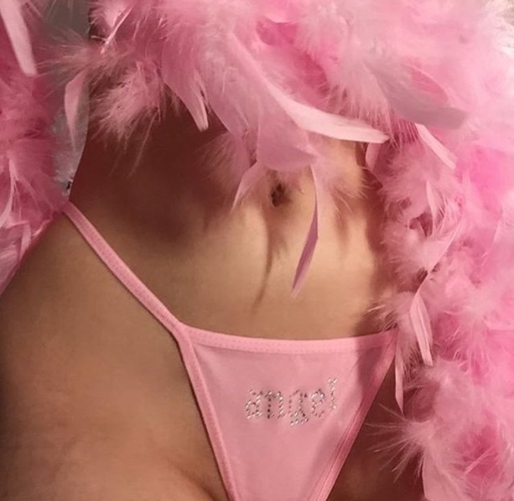 Girl in pink panties aesthetics