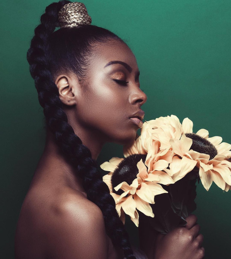 Black hairstyle for a girl is beautiful