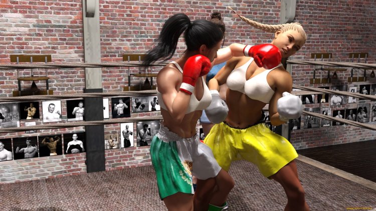 Girls Sparring Boxing