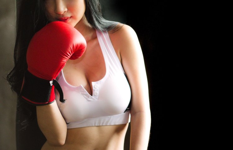 In boxing gloves