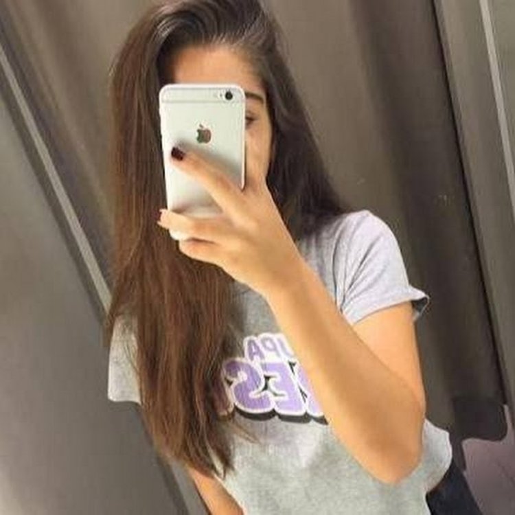 Girl with an iPhone snip