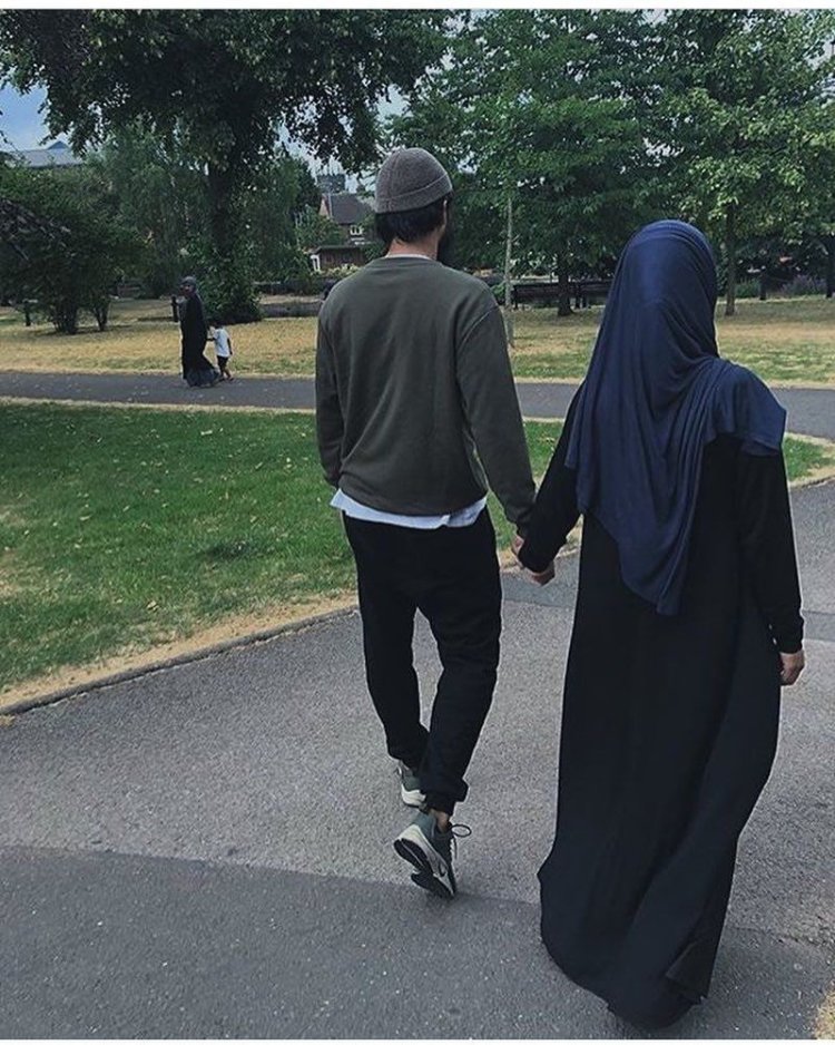 Girl in a hijab with a guy