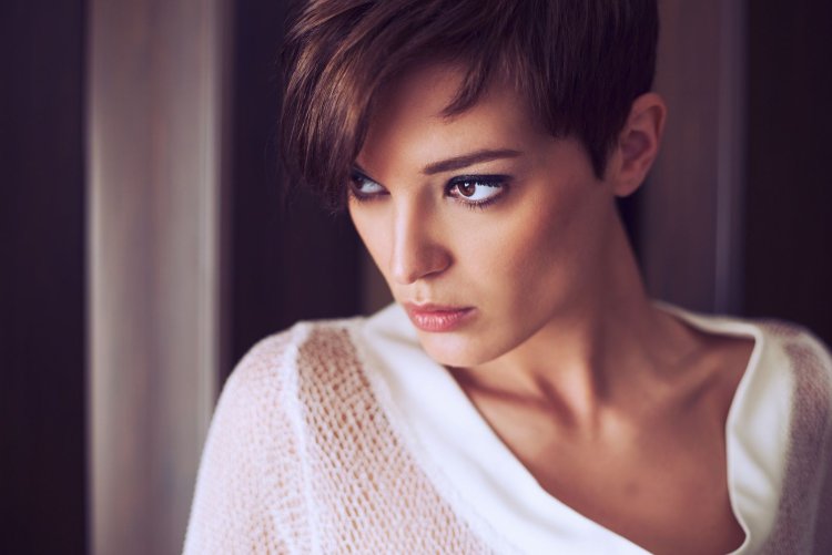 Ekaterina Klimova with a short haircut