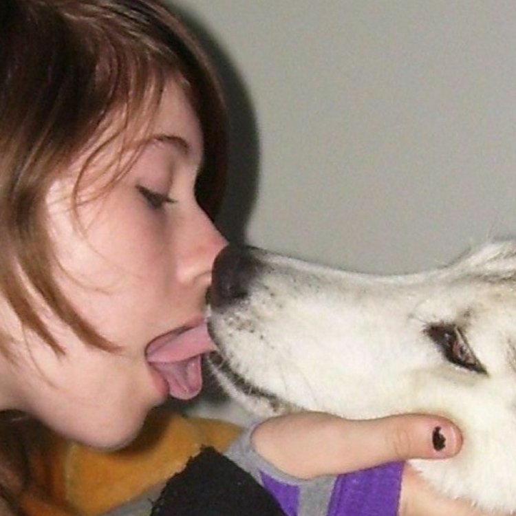 Girl Sosen with a dog