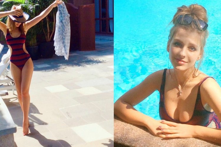 Lisa Arzamasova in a swimsuit